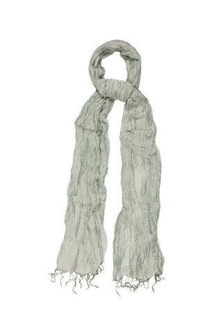 Silk & Linen Crinkle Scarf - Silver Lining