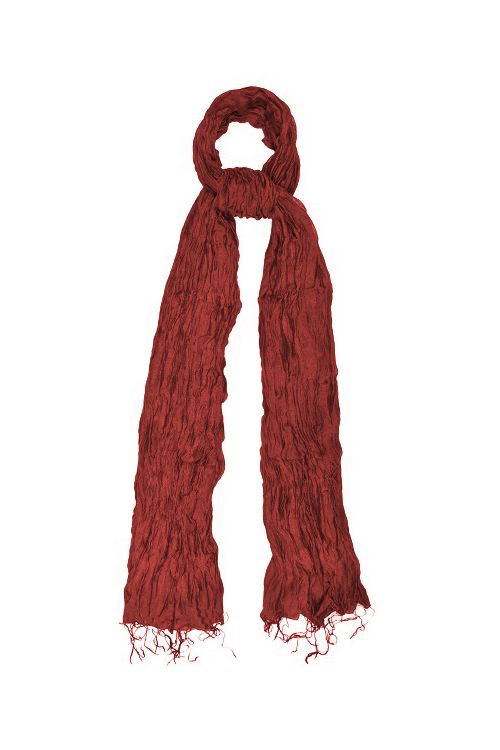 Silk & Linen Crinkle Scarf - Molten Lava