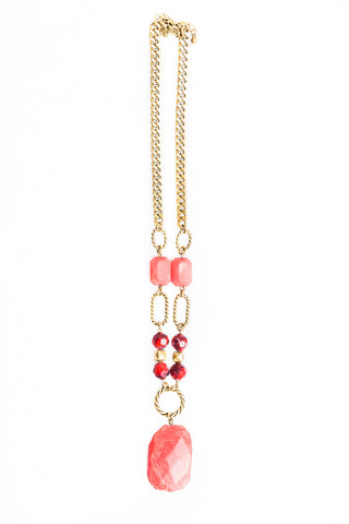 Indian Dance Necklace - Coral