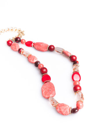 Hawaiian Necklace - Coral & Gold