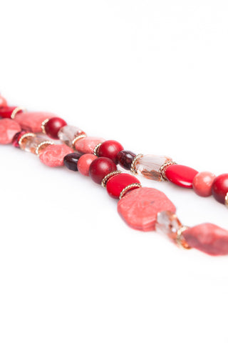 Hawaiian Necklace - Coral & Gold