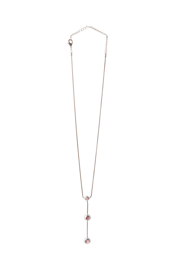 Pink & Silver Drop Necklace