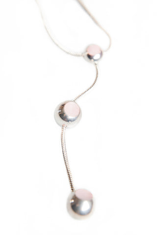 Pink & Silver Drop Necklace