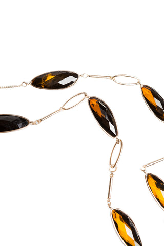 Smokey Green & Gold Organic Station Necklace