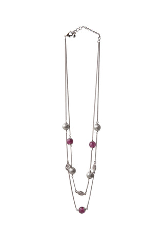 Pink Filigree Multi Chain Necklace