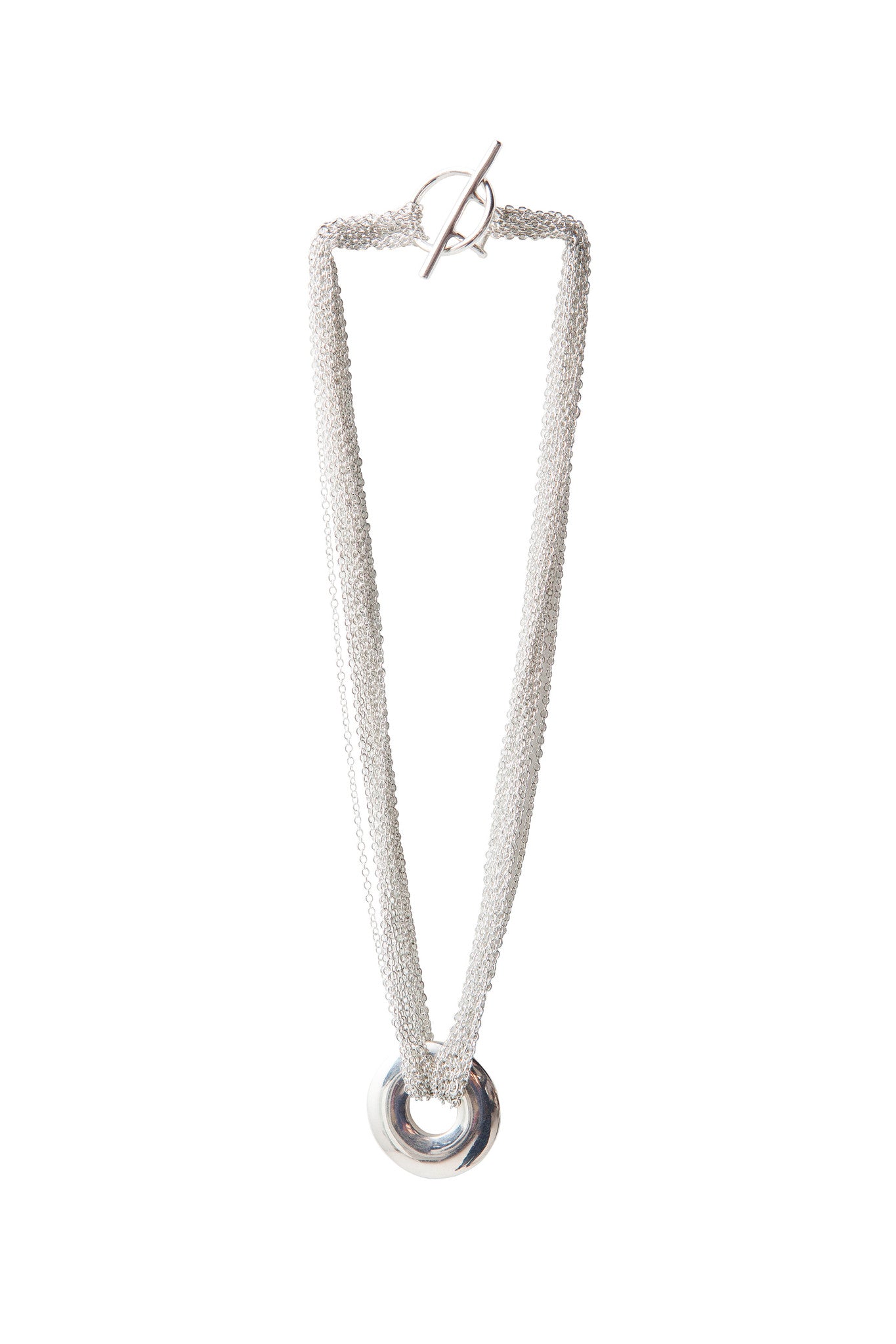 Silver multi chain necklace store