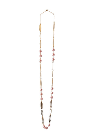 Gold & Pink Pearl Necklace